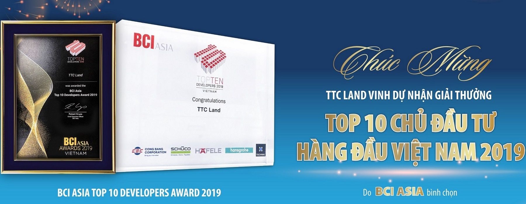 ttc land nhận giải thưởng chủ đầu tư uy tín